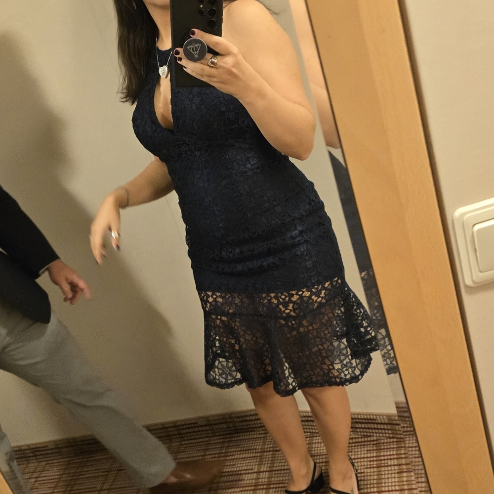 Blue lace dress